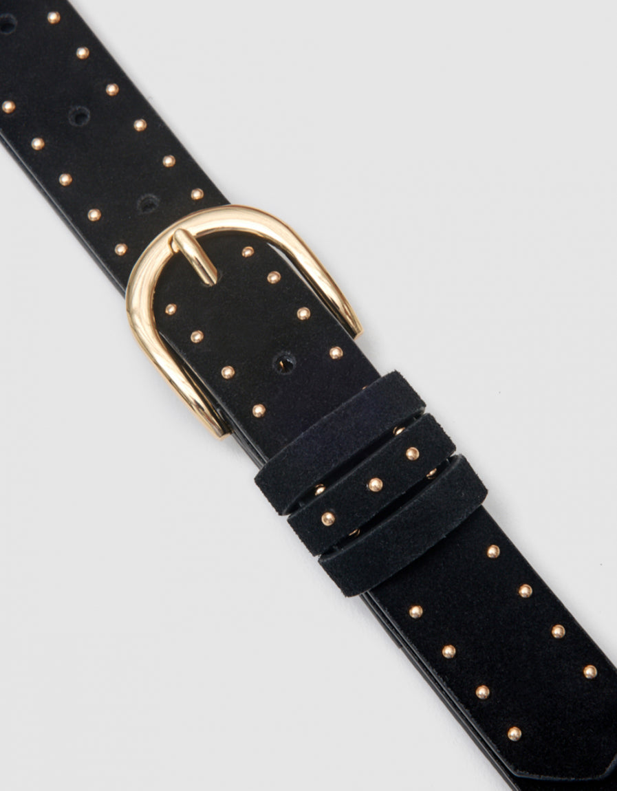 Ceinture clous cuir noir - image 2