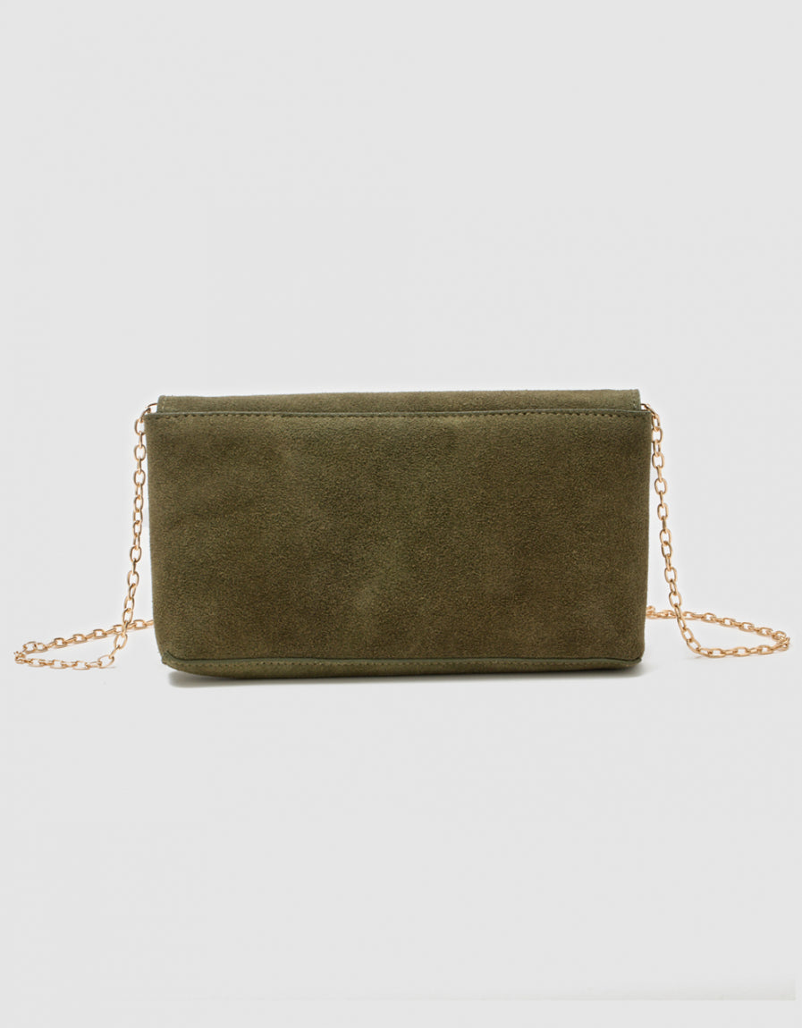 Sac bandoulière cuir kaki - image 2