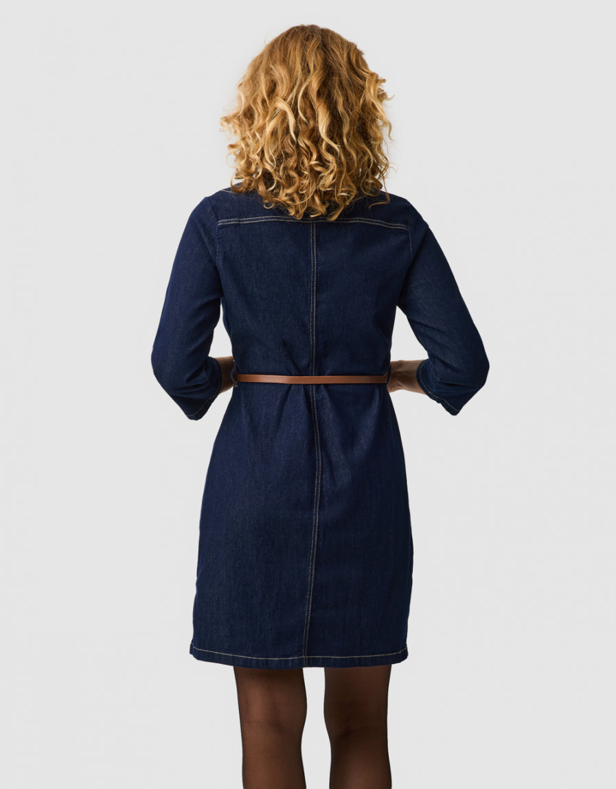 Robe jean coton bleu - image 2