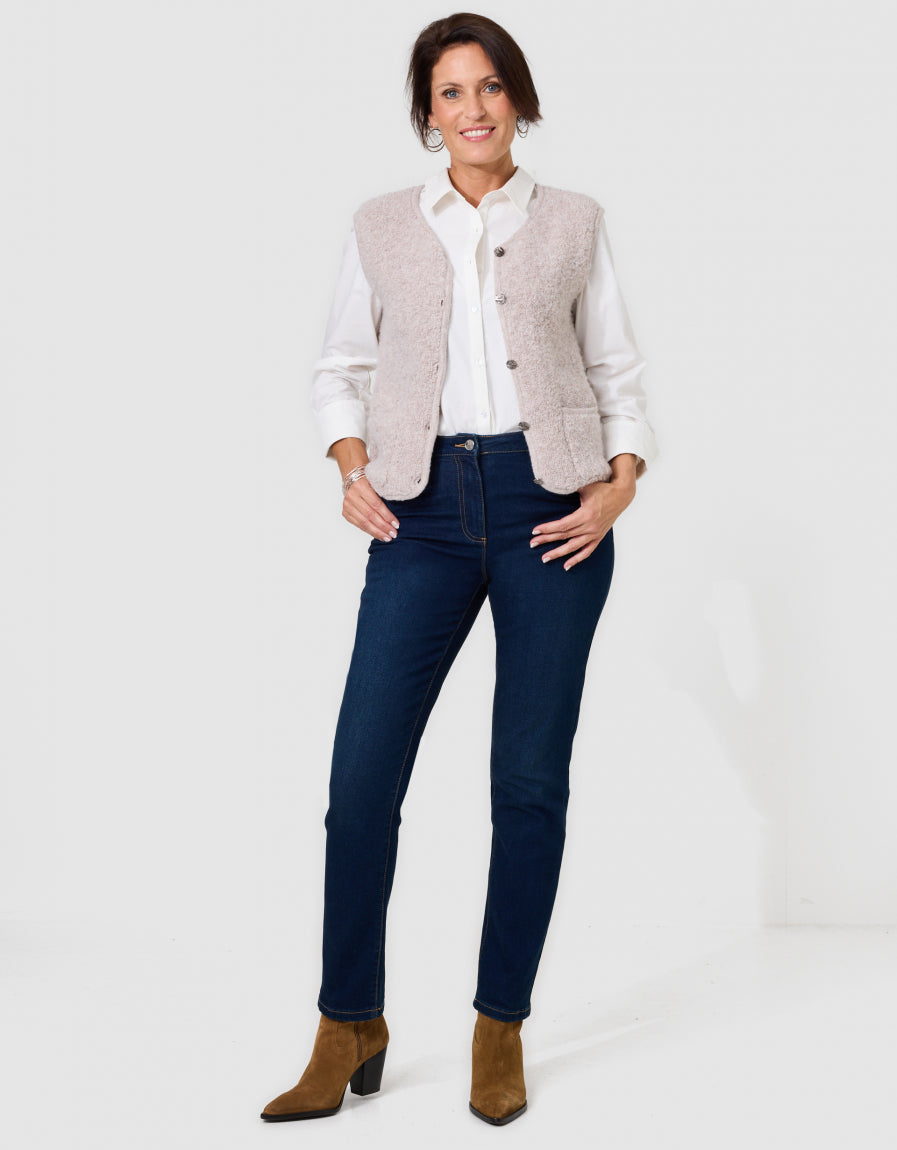 Gilet sans manches beige - image 2