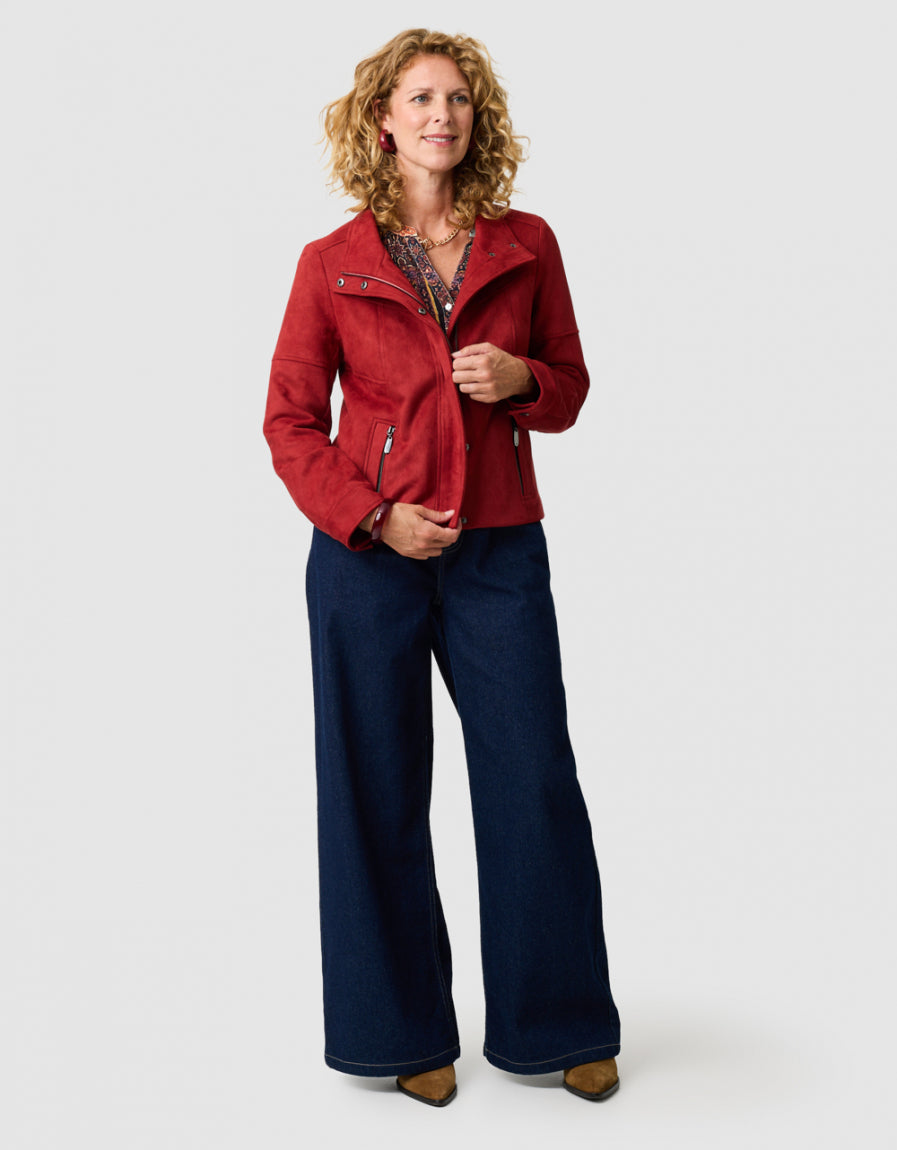 Veste velours rouge - image 2