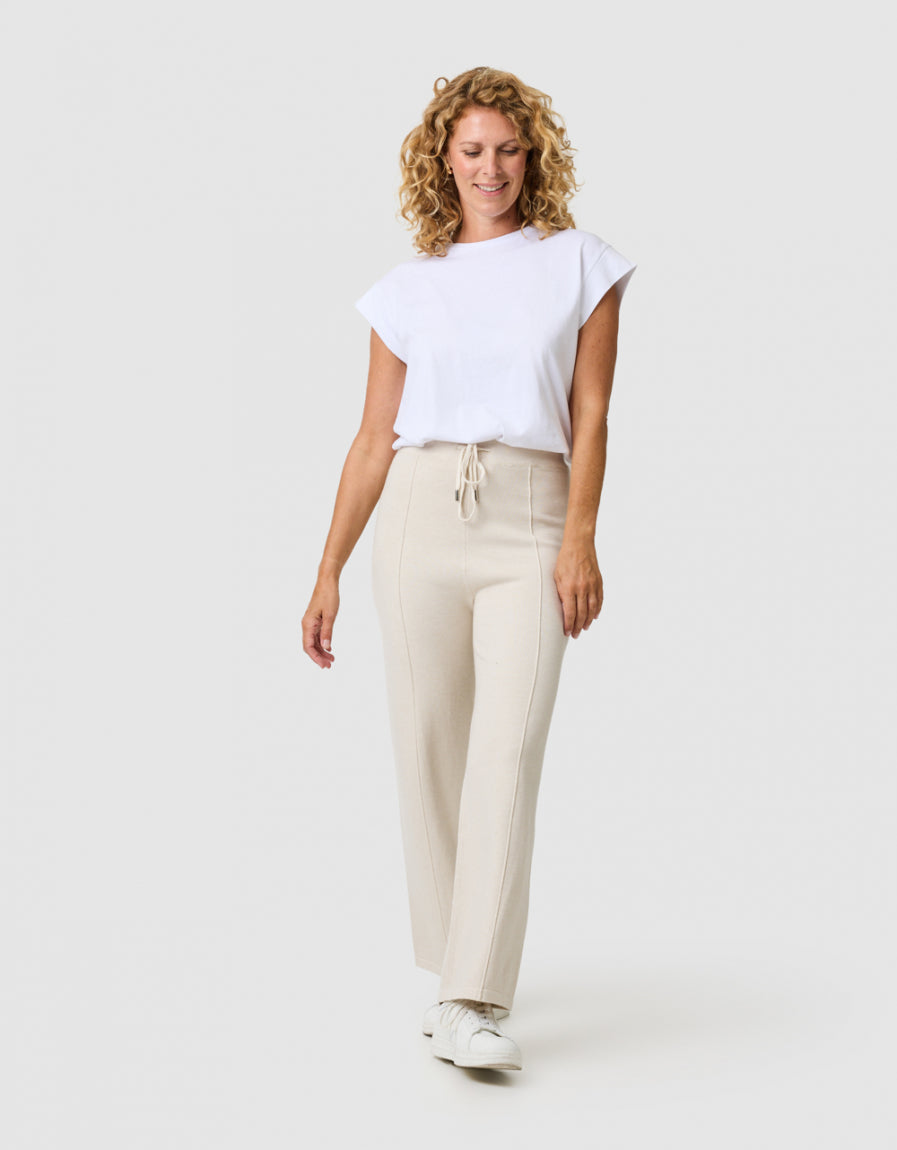 Pantalon maille écru - image 2