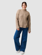 Pull torsade laine beige - image 2