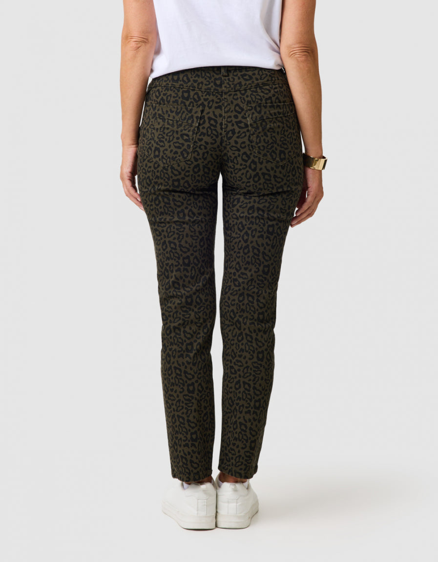 Pantalon imprimé vert - image 2