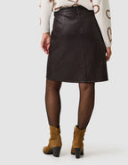 Jupe simili cuir marron - image 2