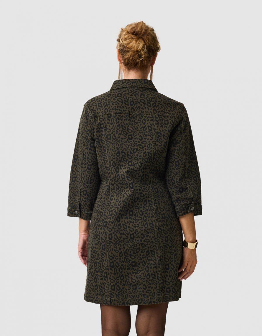 Robe imprimée coton vert - image 2