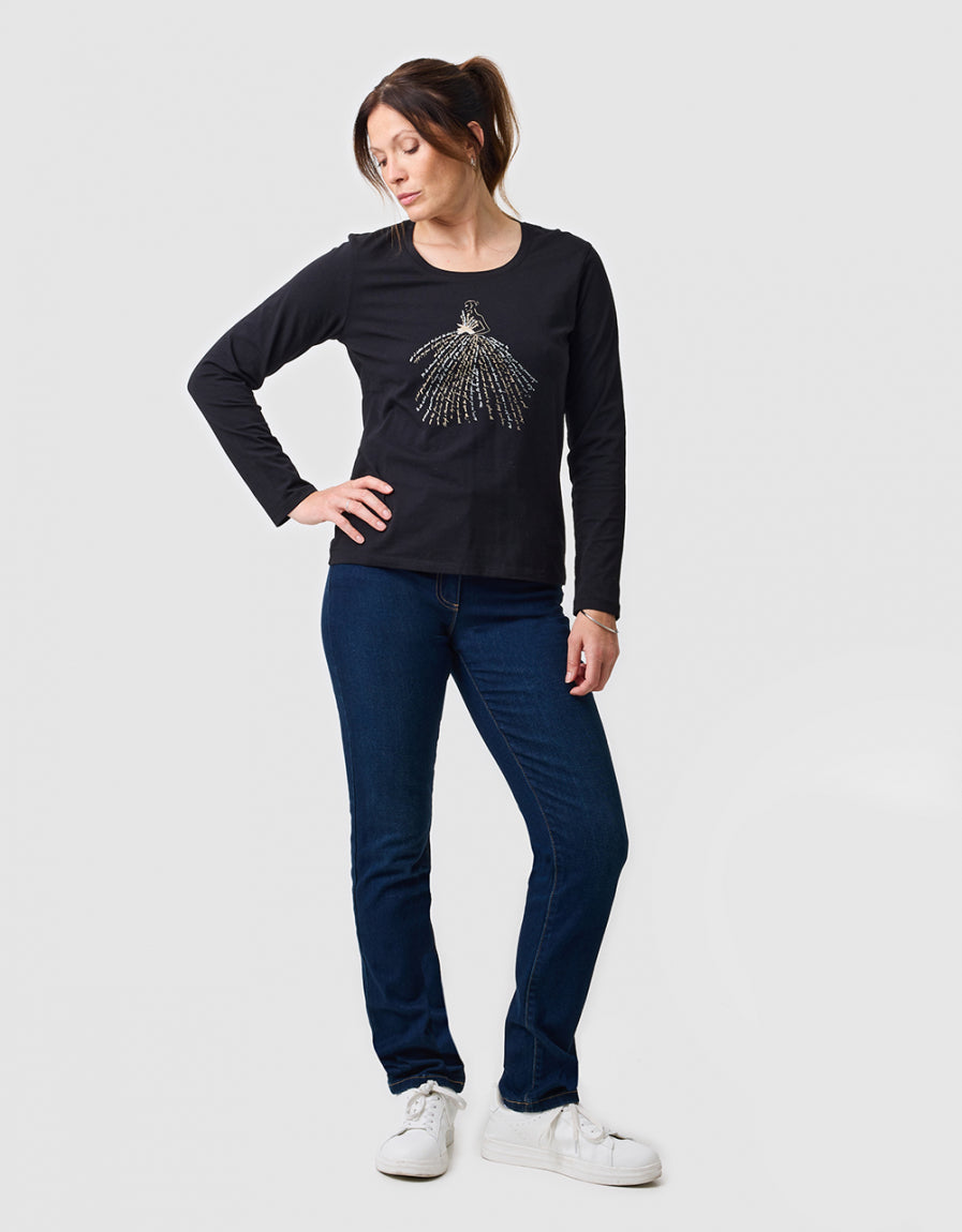 T-shirt imprimé noir - image 2