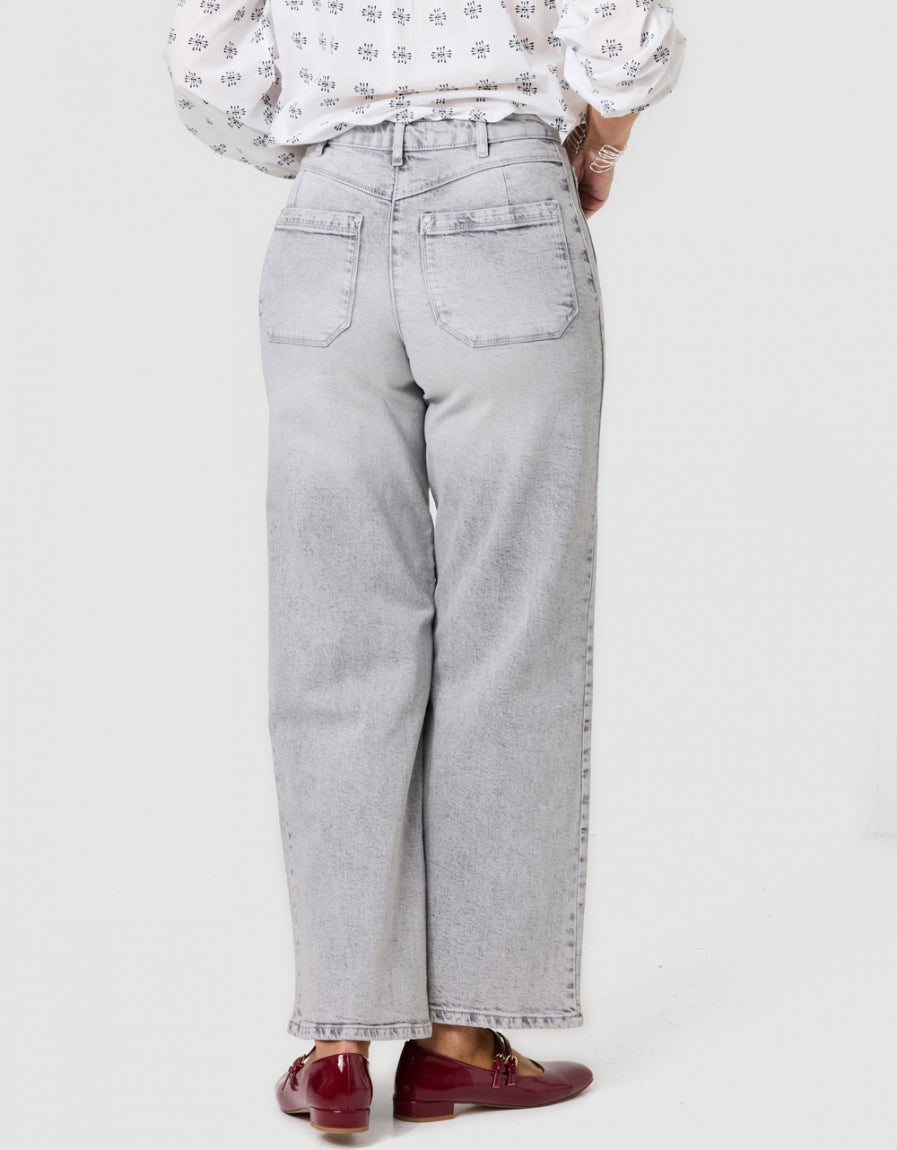 Jean large coton gris - image 2