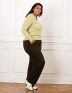 Pull col V vert anis - image 3