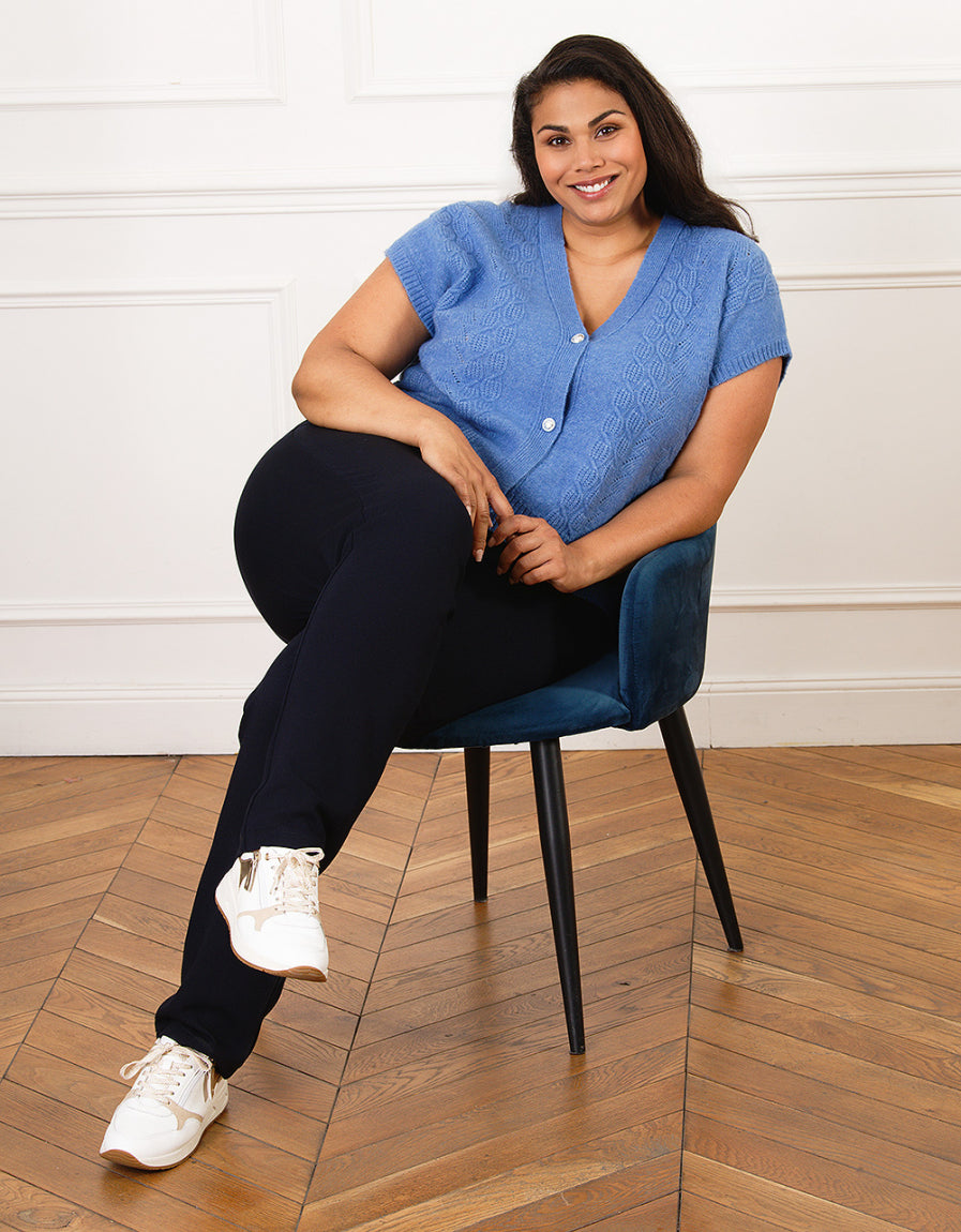 Pantalon regular marine - image 3