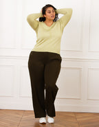 Pantalon large kaki - image 3