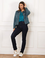 Veste courte chic bleu - image 3