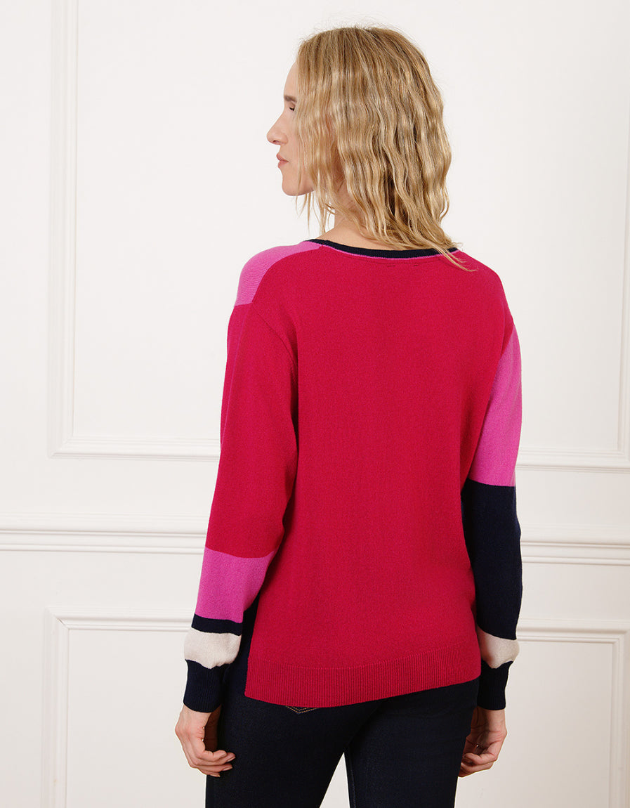 Pull patch rose et rouge - image 3