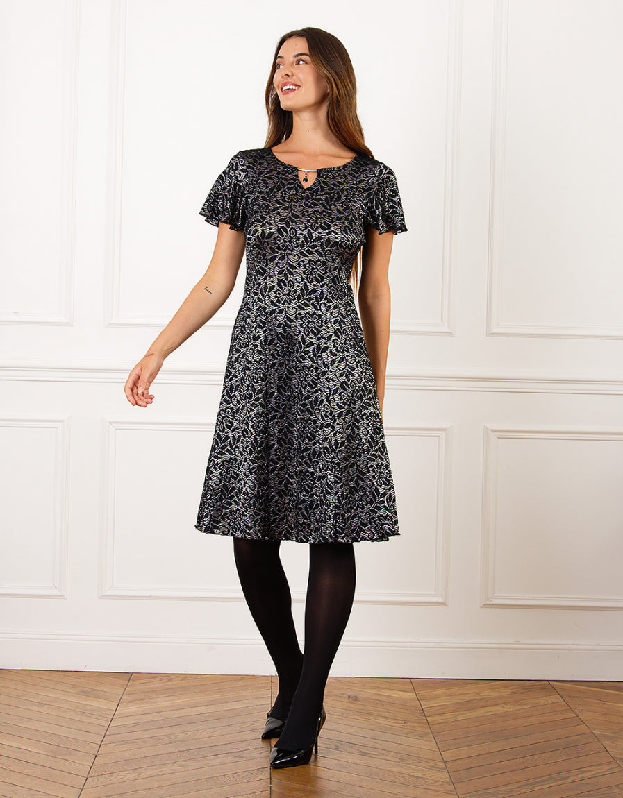 Robe chic noire dentelle - image 3