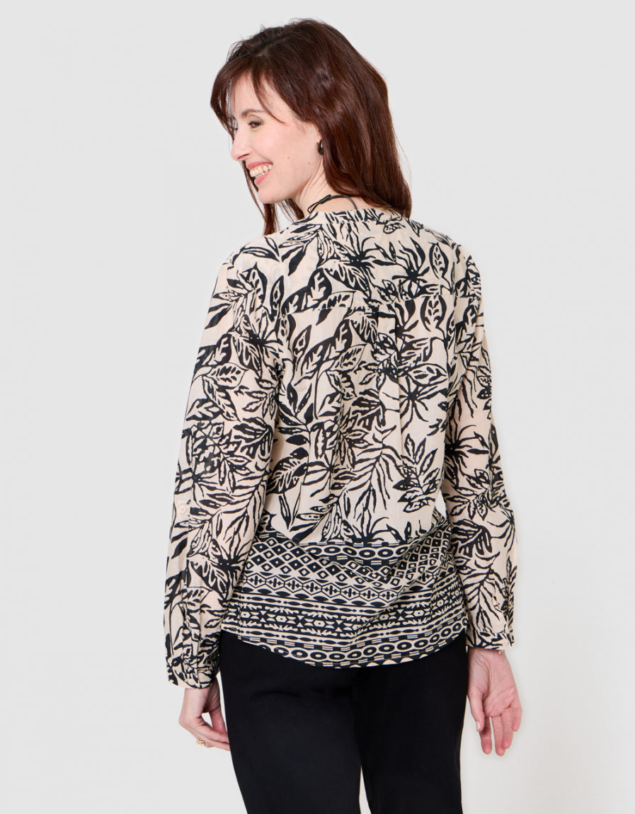 Chemisier coton beige - image 4