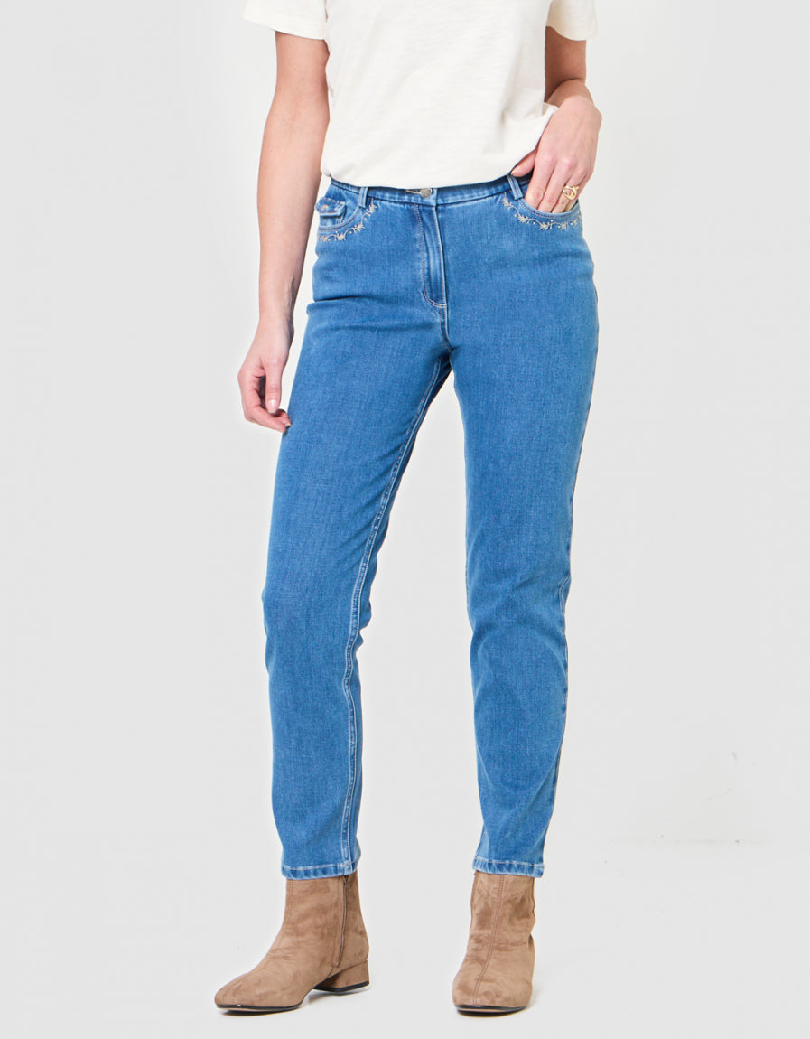 Jean regular coton bleu - image 3