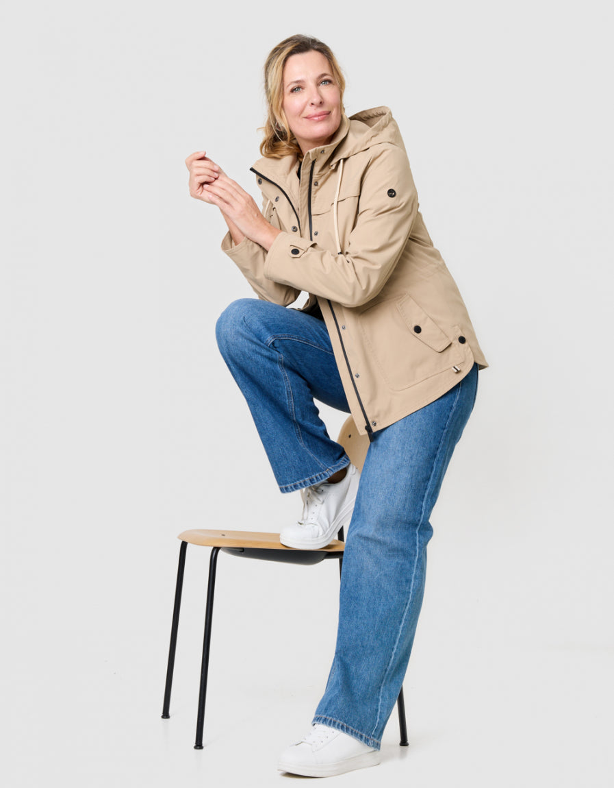 Parka déperlante beige - image 3