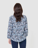 Blouse fluide motif bleu - image 3