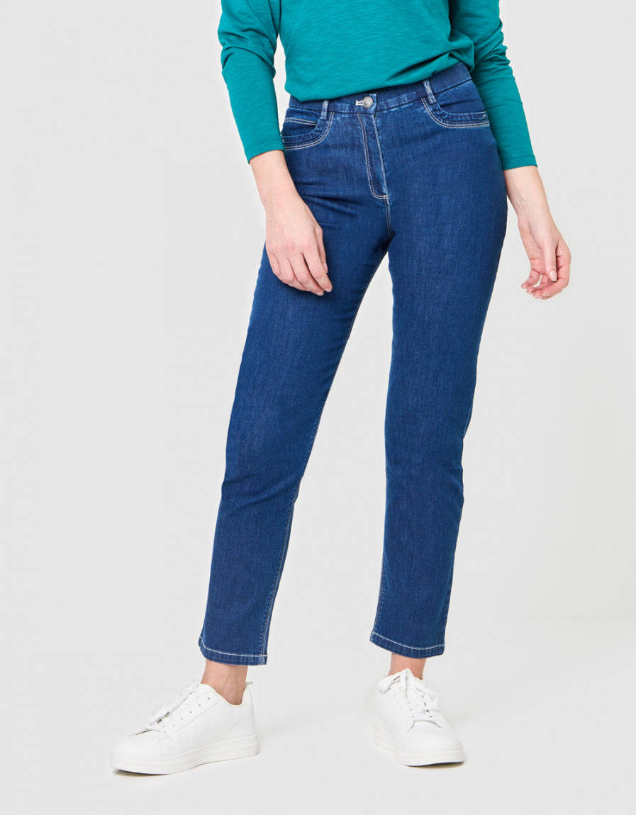 Jean regular 7/8è bleu - image 3