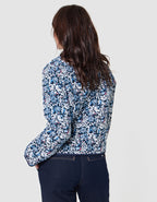 Veste motif bleu blanc - image 3