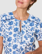 Robe motif coton bleu - image 3