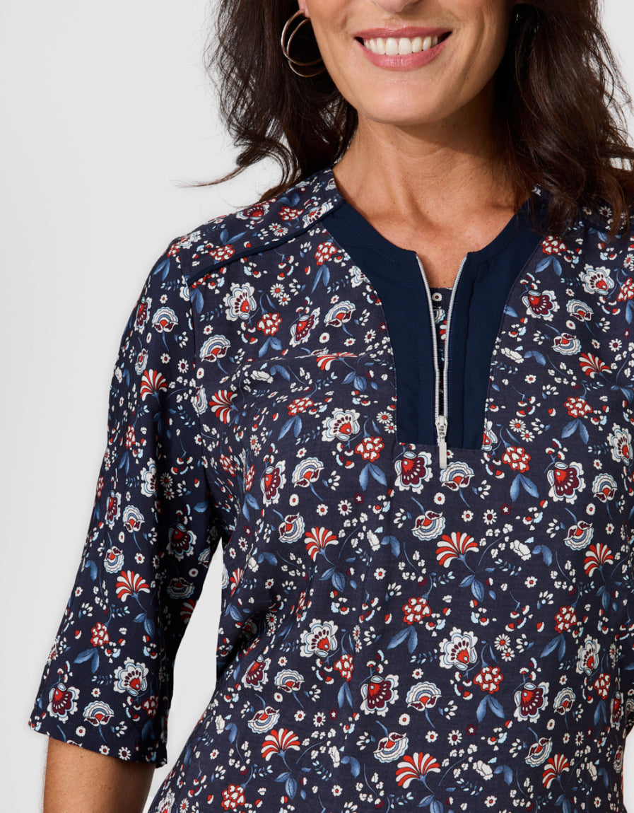 Robe motif bleu marine - image 3