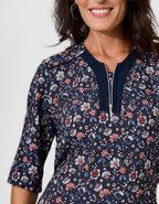 Robe motif bleu marine - image 3