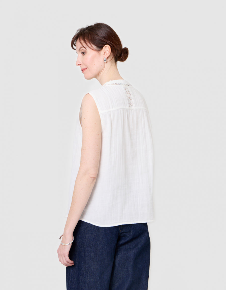 Top sans manches blanc - image 3
