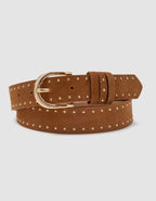 Ceinture clous cuir camel - image 3