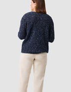 Pull mouliné coton bleu - image 3
