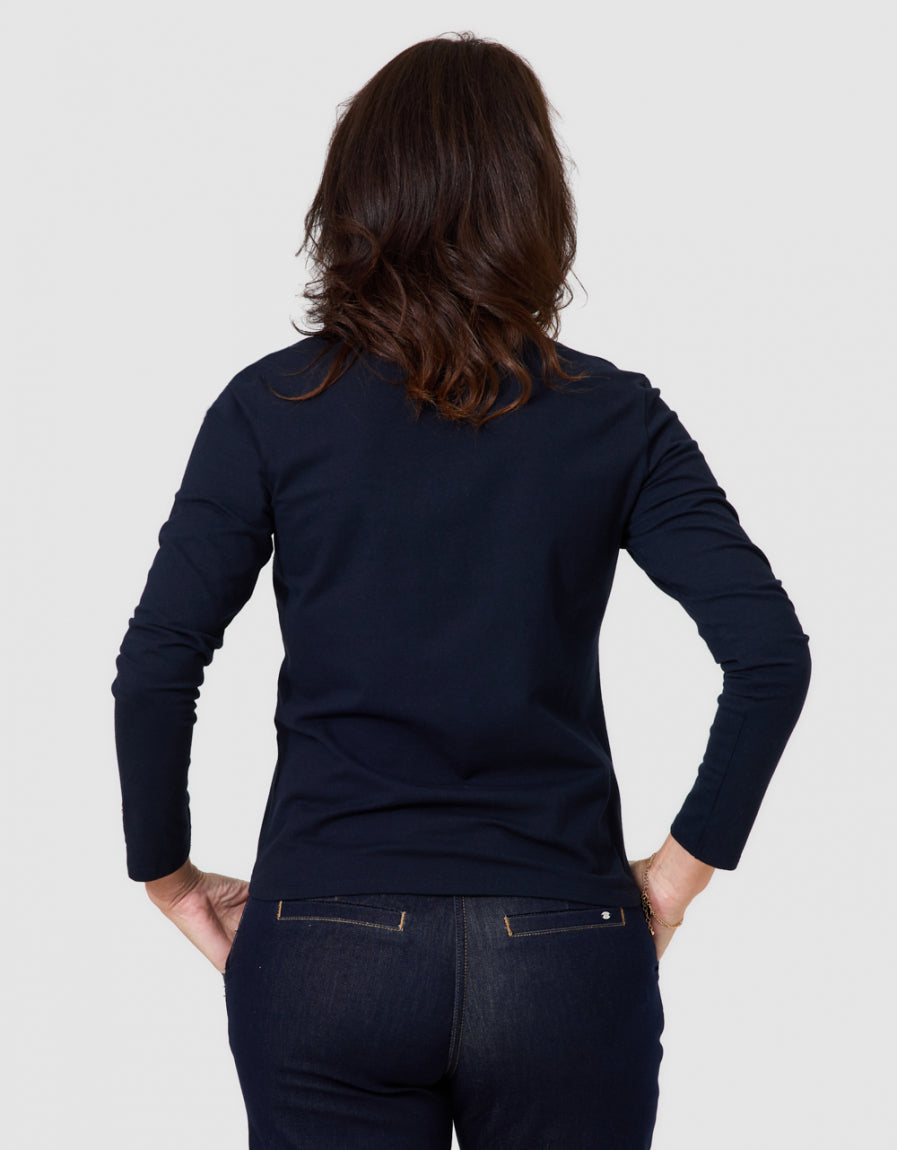 T-shirt coton marine - image 3