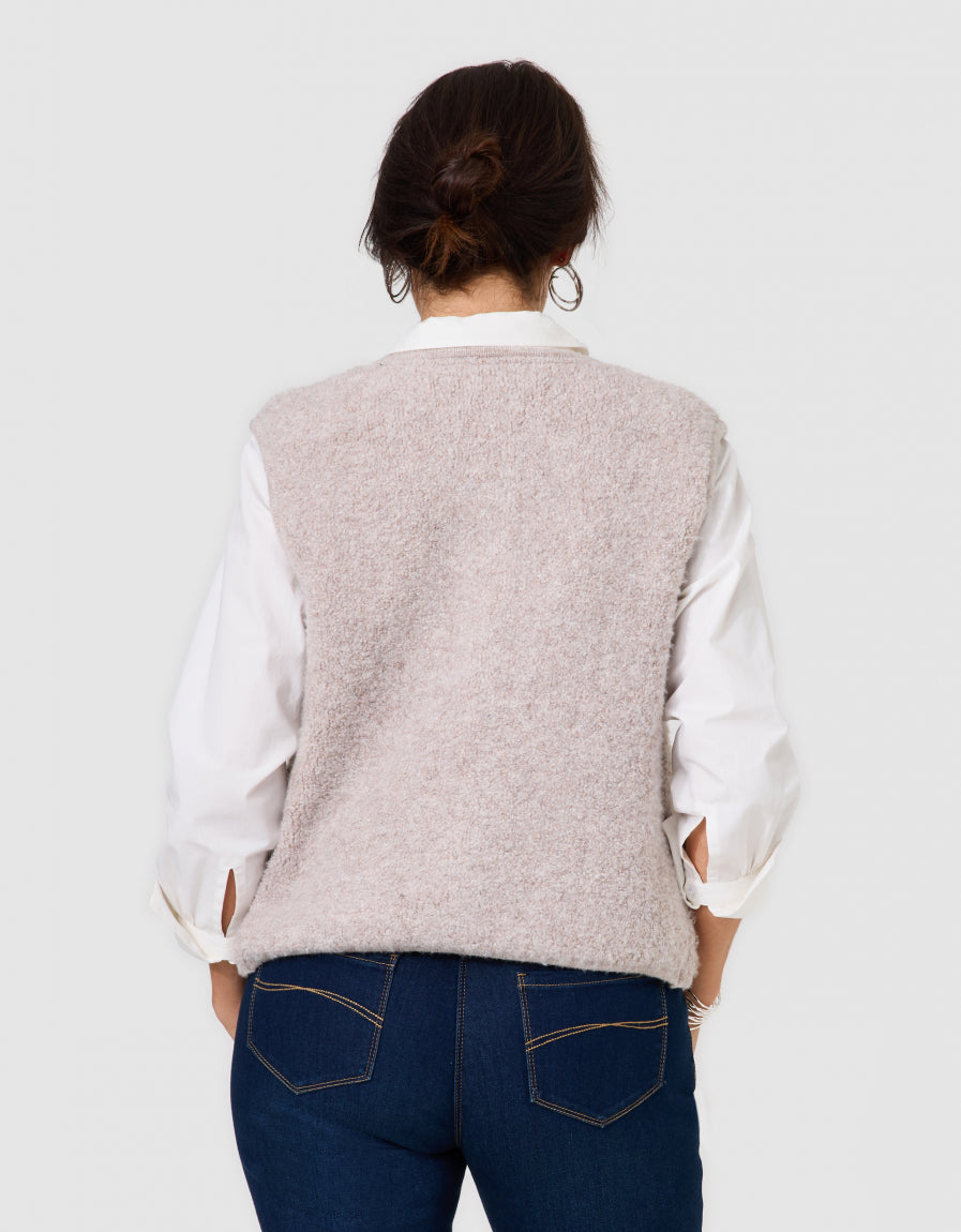 Gilet sans manches beige - image 3