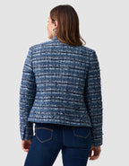 Veste tweed laine bleu - image 3