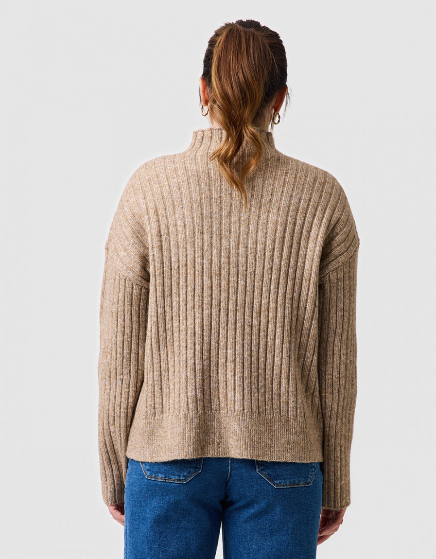 Pull torsade laine beige - image 3