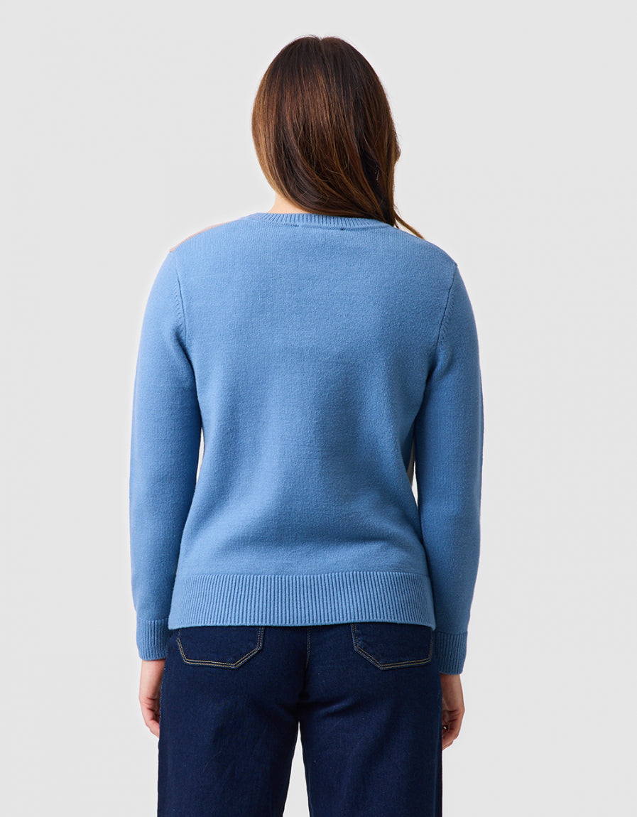 Pull colorblock bleu - image 3