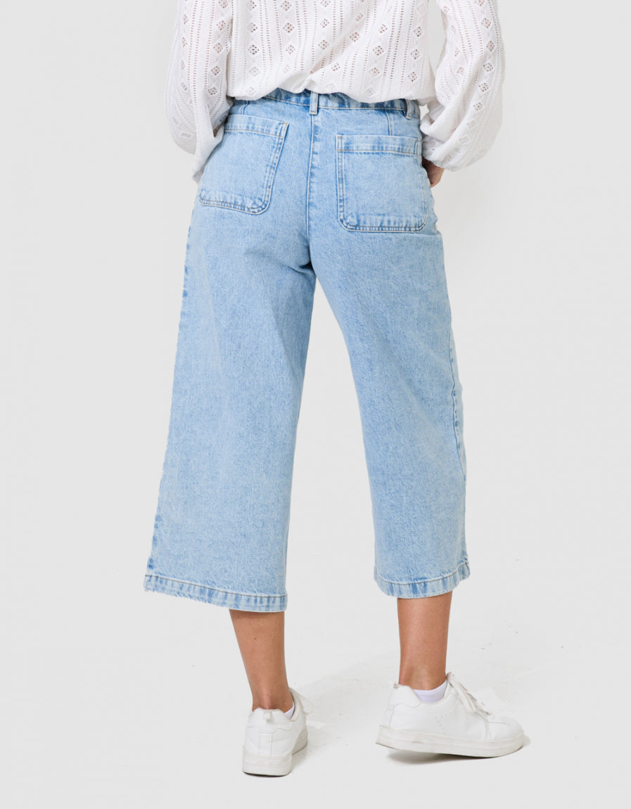 Jean large 7/8 bleu clair - image 3