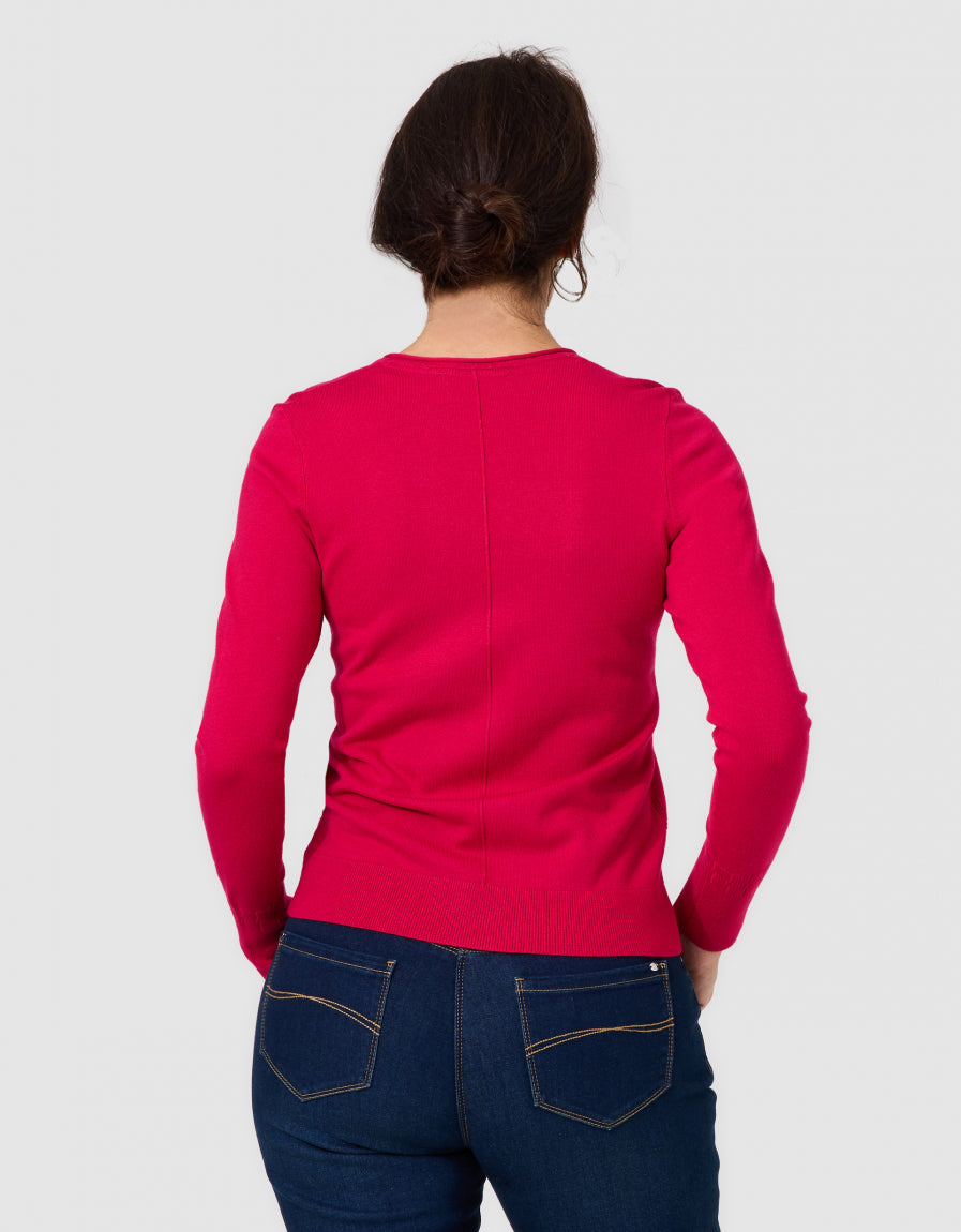 Pull fantaisie framboise - image 3
