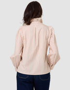 Chemisier rayures beige - image 3