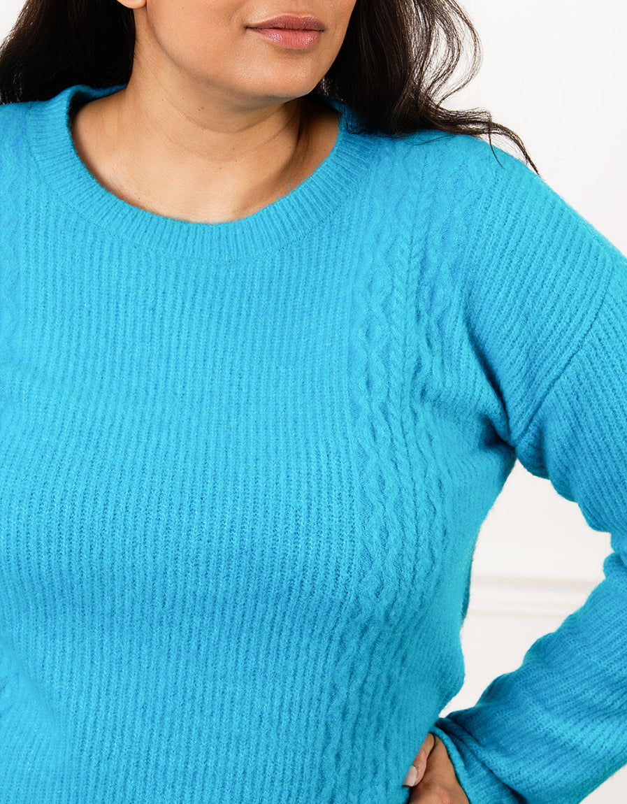 Pull chaud bleu turquoise - image 4