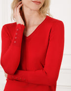 Pull col V rouge - image 4