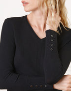Pull col V noir - image 4