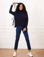 Pull col roulé marine - image 4