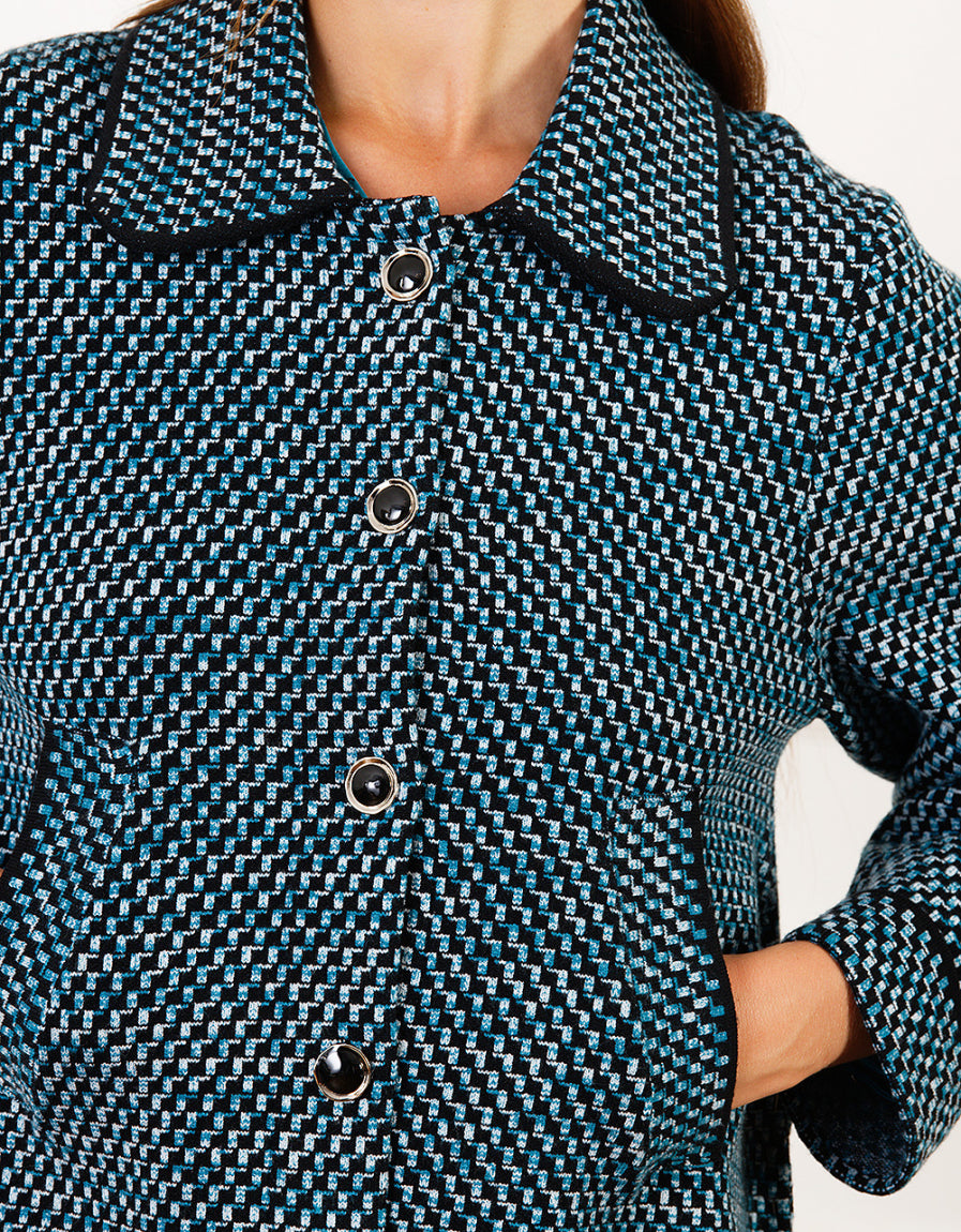 Veste courte chic bleu - image 4
