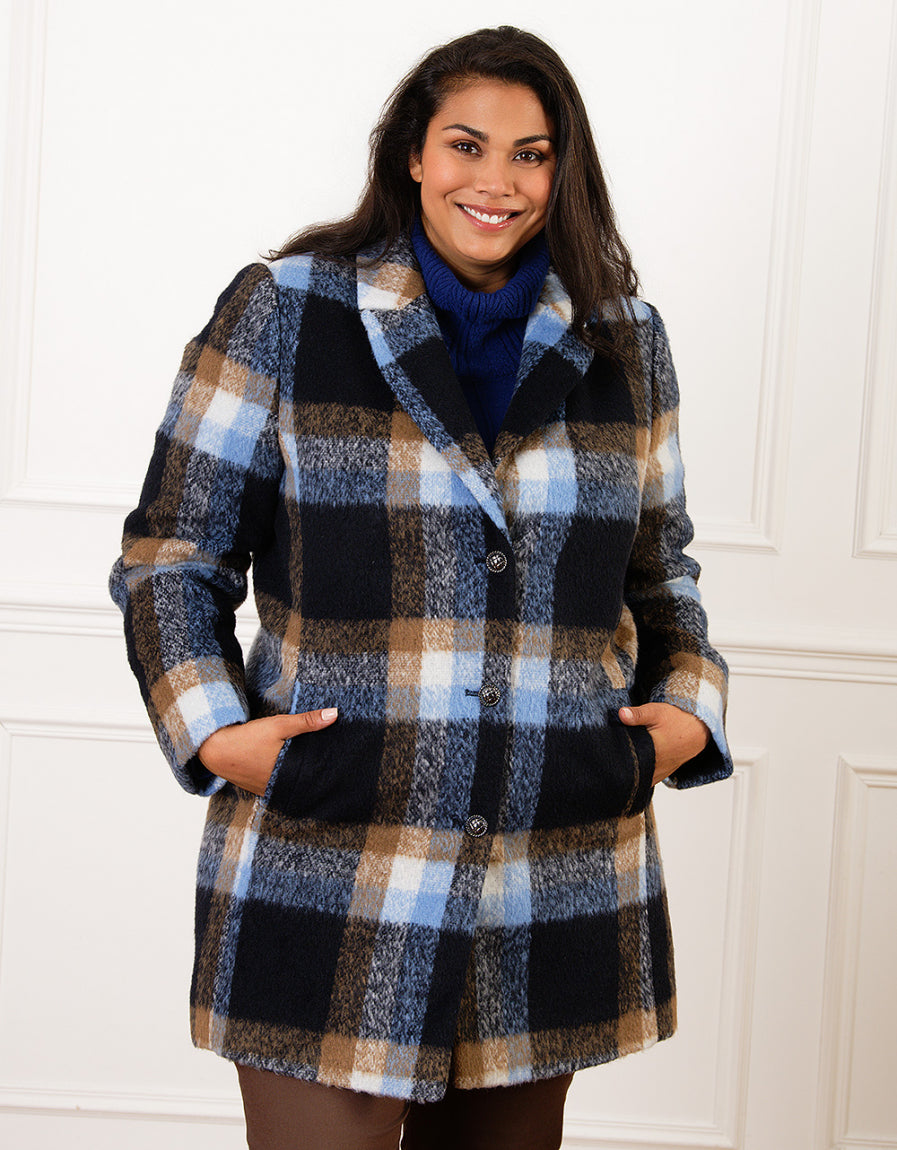 Manteau laine carreaux - image 4