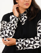 Pull 2 en 1 noir motif - image 4