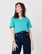 T-shirt coton modal bleu - image 4
