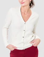 Gilet long ajouré écru - image 4