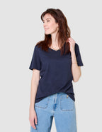 T-shirt coton bleu marine - image 4