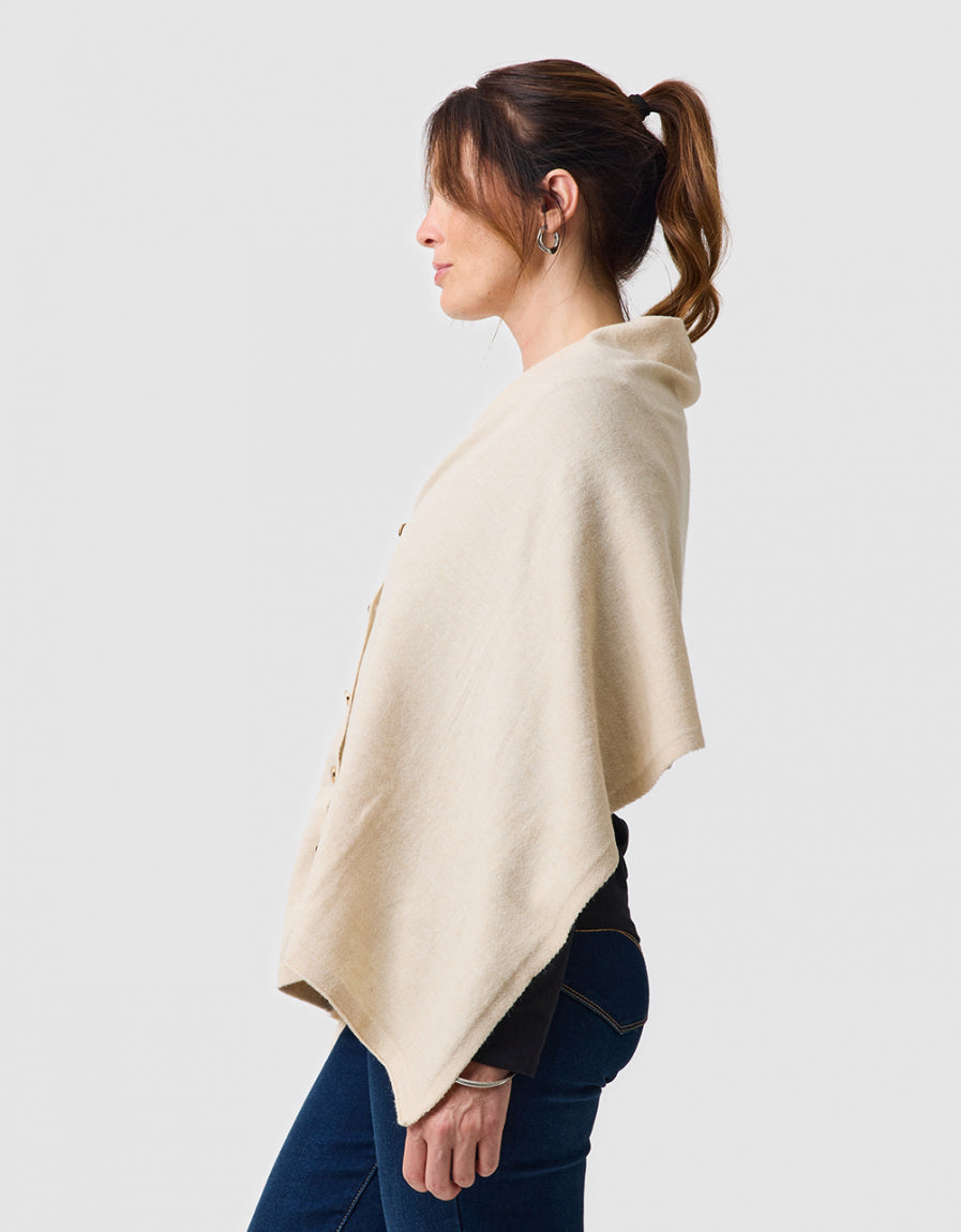 Poncho maille beige - image 4