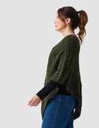 Poncho maille vert kaki - image 4